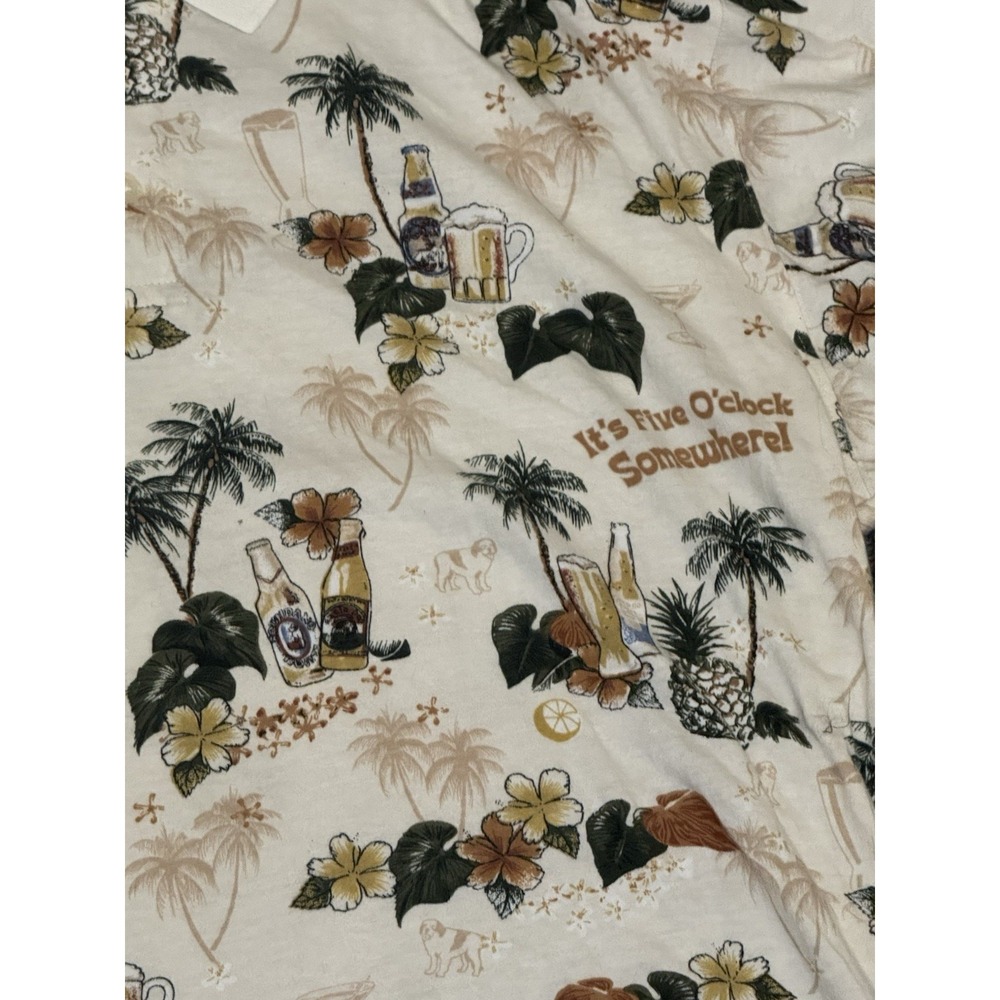 Big Dogs Polo Shirt Mens Medium Short Sleeve 5 O'clock Somewhere Beach Drink - Picture 2 of 4
